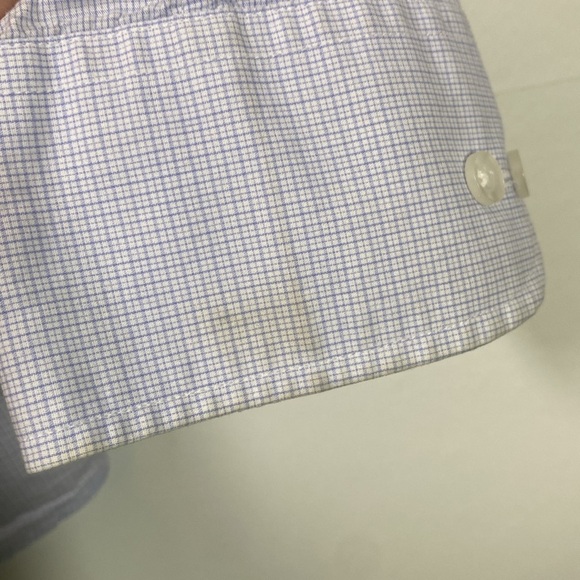 Men's Tattersall 100% Cotton Light Blue Subtle Plaid Dress Shirt Size 16-16.5 - Picture 6 of 9
